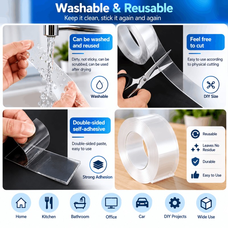3cm x 3m Waterproof Strong Double Sided Nano Tape - 001003