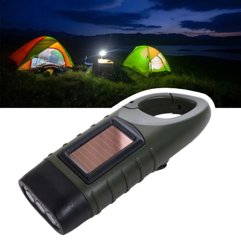High Brightness Solar Hand Crank Emergency LED Flashlight – IPX4 Waterproof -001005