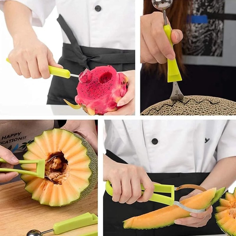 4 in 1 Fruit Carving Knife Cutter Fruit Platter Fruit Dig Pulp Separator Kitchen Home Tools-0944