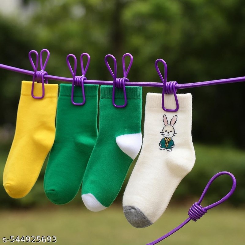 Portable Retractable Clothesline with 12 Clips – 9 Meter Elastic Clothes Drying Rope_000972