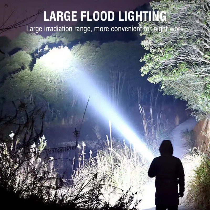High Power Rechargeable LED Flashlight with COB Light | Lightweight ABS Body USB Emergency Torch EBW2032