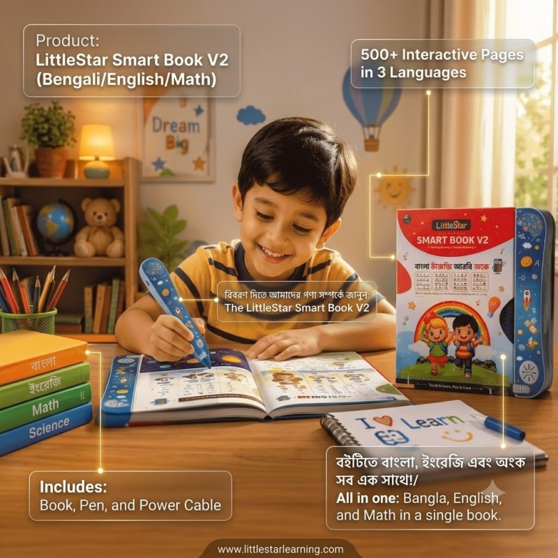 Smart Intelligence Book V2 (বাংলা স্বরবর্ণ ও ব্যঞ্জনবর্ণ, ইংরেজি A-Z Alphabet, আরবি বর্ণমালা — তিনটি ভাষা একসাথে)